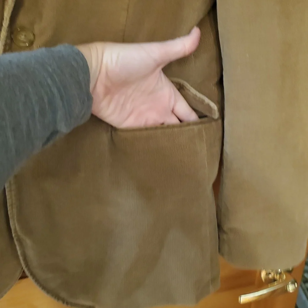 J‎ Crew Camel Brown Corduroy Blazer 2 Button Sports Coat Size Large